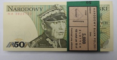 Paczka bankowa 50 zł Świerczewski seria HA - 1988