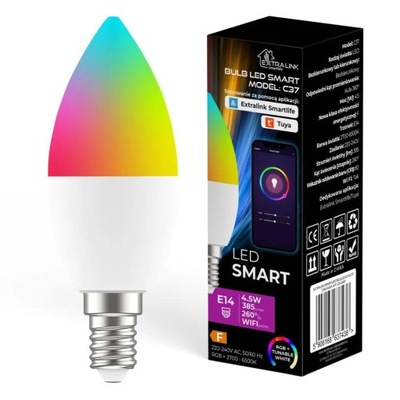 Żarówka SMARTLIFE LED E14 C37 2700-6500K WIFI 220-240V Extralink