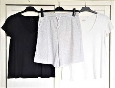 2x bluzka basic C&A spodenki bawełna H&M M