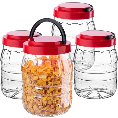 SŁOIK POJEMNIK PLASTIKOWY PET 2L SŁÓJ NA ŻYWNOŚĆ PRODUKTY SŁOJE ATEST 4 szt