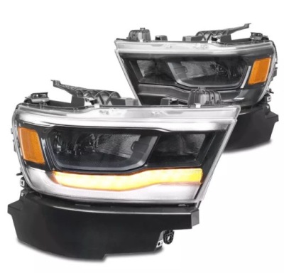 =lampy передние фары full led black - набор dodge ram 1500 2019-2023 фото №1