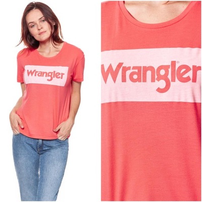 WRANGLER DRAPE TEE DAMSKI T-SHIRT REGULAR LOGO XS