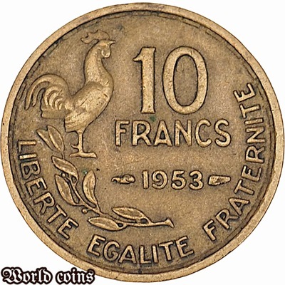 10 FRANKÓW 1953 FRANCJA
