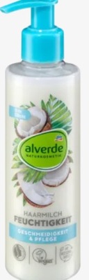 alverde nawilżające mleczko do włosów kokos