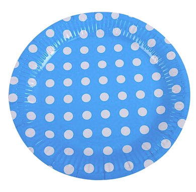 TALERZYKI papierowe 10 szt 18 cm niebieskie kropki