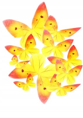 Dekoracja waflowa - Motyle Żółte 10 szt.