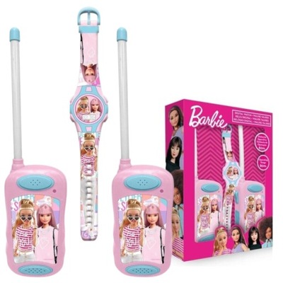 ZESTAW WALKIE TALKIE BARBIE + ZEGAREK duży zestaw