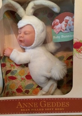 Anne Geddes laleczka Biały Króliczek Baby Bunny 23 cm