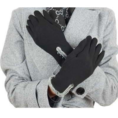Rękawiczki dotykowe zimowe damskie ocieplane uni