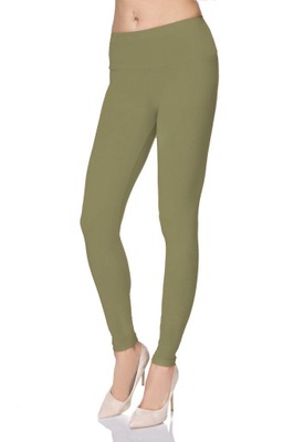 DŁUGIE LEGGINSY GETRY BAWEŁNIANE KHAKI FULL 3XL/46