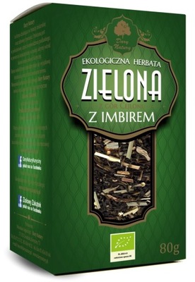 HERBATA ZIELONA Z IMBIREM LIŚCIASTA BIO 80 g - DARY NATURY