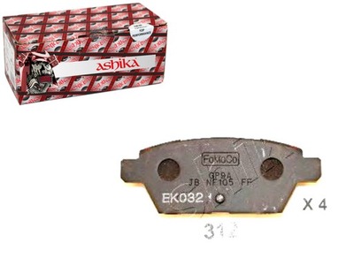 Ashika 51-03-312 набір гальмівних колодок гальмівних, гальма дискові фото №1