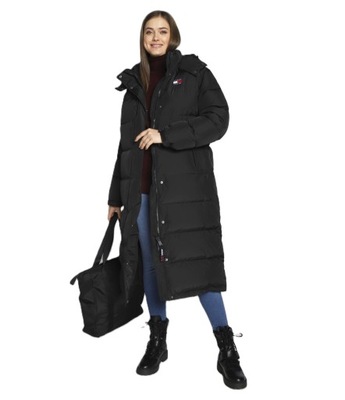 TOMMY JEANS COAT - PŁASZCZ CZARNY DAMSKI M