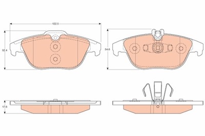 ZAPATAS DE FRENADO DB PARTE TRASERA W204 07-/X204 SOPORTE ALUMINIO GDB2051  