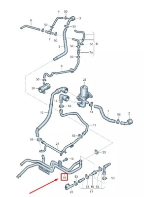 Vw golf vi 5k mk6 двигун радіатор охолоджуюча рідина труба 06a121151c фото №1