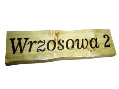 tablica 20x70cm drewniana szyld z drewna adresowa