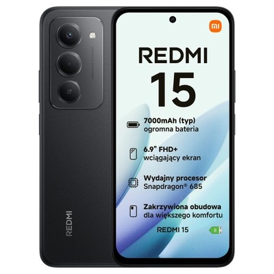 Smartfón Xiaomi Redmi 15 4G 8/256GB Dual SIM NFC čierny