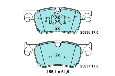 ATE КОЛОДКИ ТОРМОЗНЫЕ КЕРАМИЧЕСКИЕ ПЕРЕД CITROEN C4 GRAND PICASSO II C4