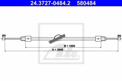 ATE 24.3727-0484 CIĘGŁO, ТОРМОЗ СТОЯНОЧНИЙ