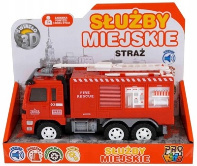 Straż Pożarna ZABAWKOWY SAMOCHODZIK dla Chłopca Pojazd do JEŻDZENIA Zabawka