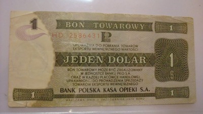 Banknot pewex 1 dolar 1979 seria HD stan 4