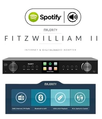 Tuner Majority Fitzwilliam 2 WIFI BT FM SPOTIFY CZARNY