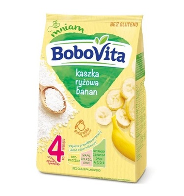 BOBOVITA kaszka ryżowa BANAN 4mc 180g