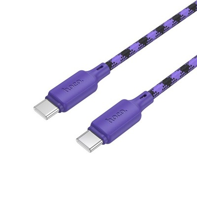 Kabel USB C do USB C Hoco 3A 60W 1 m X116 gradient fioletowy