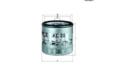 MAHLE ORIGINAL KC20 FILTRO COMBUSTIBLES  