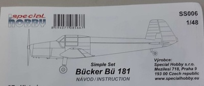 Bucker Bu 181 SS006 1/48 bez pudełka