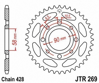 ENGRANAJE PARTE TRASERA JT 45-ZEBY KYMCO STRYKER 125 2000-05  