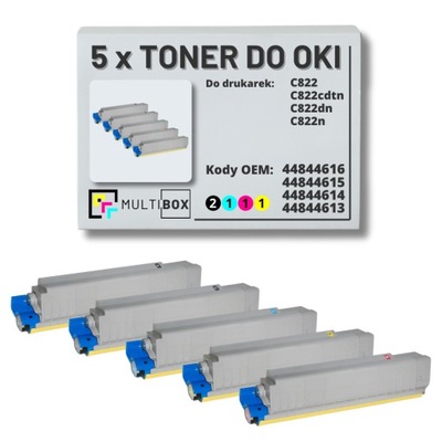 Toner do OKI C822 5-pak CMYK zamiennik Multibox