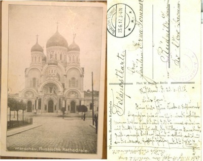 Warszawa Katedra Cerkiew na Placu Saskim 1917 r.