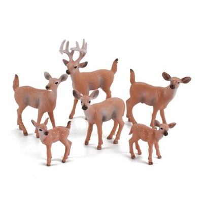 6 sztuk/1 szt. Sztuczne mini jelenie zwierzęta rodzinne figurki stworzenia leśne