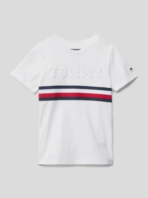 TOMMY HILFIGER BIAŁY LOGOWANY T-SHIRT (8-9L)