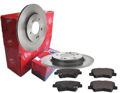Тормозные диски тормозные колодки trw задняя kia soul ii optima iii 284mm фото №1