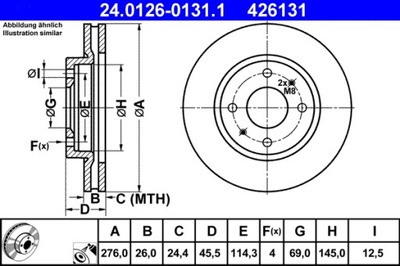 ДИСК ТОРМОЗНОЙ MITSUBISHI LANCER 03-07 ПЕРЕД