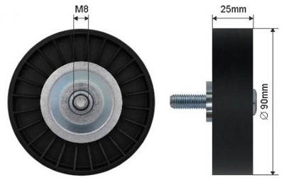 Ролик направляющая alfa romeo 156 166 2.4 jtd 1997- фото №1