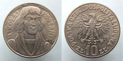 9510. PRL, 10 ZŁ, 1959, KOPERNIK, ST 1-