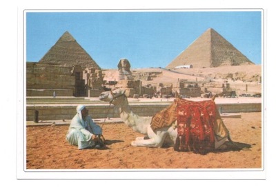 EGIPT - GIZA PIRAMIDA CHEOPSA + BEDUIN i ZWIERZĘ - 1990R