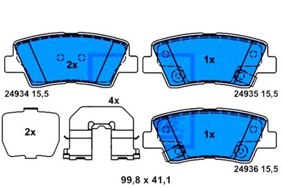 ATE TRINKELĖS HAM. HYUNDAI T. SONATA/TUCSON 2,0-2,7 4X4 04-10 