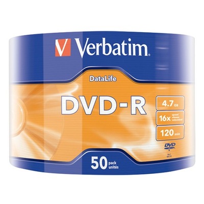 Markowe PŁYTY DVD-R VERBATIM 4,7GB 50 sztuk