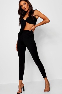 M7A107 BOOHOO CZARNE LEGGINSY Z KIESZENIAMI SUPER SKINNY 34 XS