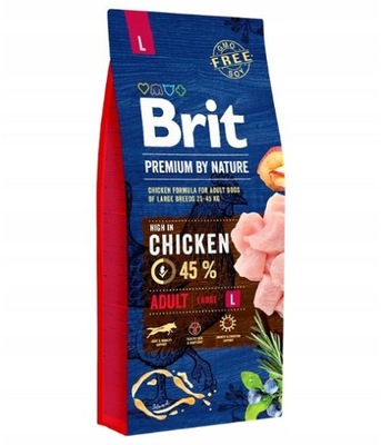 BRIT PREMIUM BY NATURE ADULT LARGE L dla Psa 15KG