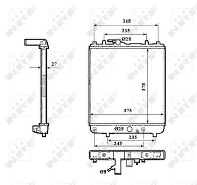 RADUADOR SISTEMA DE REFRIGERACIÓN DEL MOTOR 53862  