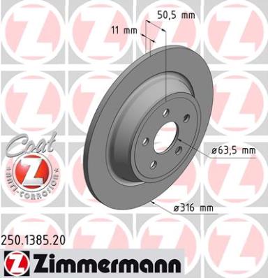 ZIMMERMANN FORD GALAXY III 316MM DISKAI GAL. 250.1385.20 