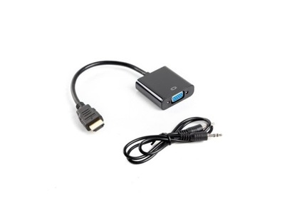 Adapter HDMI-A (M) -> VGA (F) audio na kablu