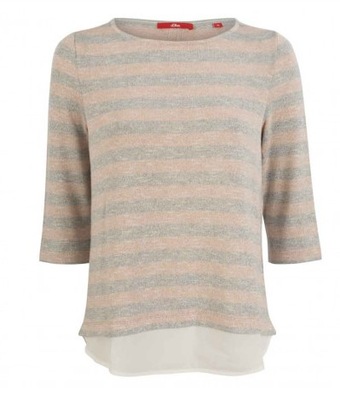 s.oliver cienki sweter z koszulą bluzka top 34 36 K227