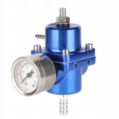 REGULATOR CIŚNIENIA PALIWA FPR Z MANOMETREM 0-140PSI STOP ALUMINIUM