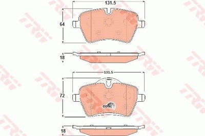 ZAPATAS DE FRENADO PARTE DELANTERA MINI COOPER S 04-/07-/10-  